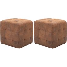 Bild für vidaXL Pouf 2 Stk. Braun 30x30x30 cm Wildleder-Optik 278382