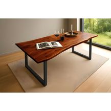 Bild für Esstisch Baumkante massiv Akazie nussbaum 200 x 100 schwarz QUINN 61854175