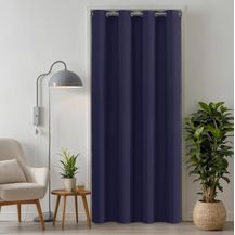 Bild für tinycurtains Türvorhang mit Stange silber 55-90 cm ohne Bohren