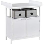roba Wickelkommode 'Hamburg' mit Wickelansatz - 2 Türen - 2 Boxen - Wickelhöhe 92 cm - Weiß