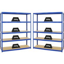 Bild für PROREGAL Mega Deal 2er-Set Schwerlastregale Giant Elephant 180 x 150 x 45 cm mit 5 Ebenen Fachlast 200kg Blau