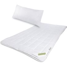 Bild für Julido 4-Jahreszeiten Komplettset Decke 135x200 cm Kissen 40x80 cm Deckenfüllung 450+650g Kissenfüllung 500g Steppbett mit Druckknöpfen Ganzjahres-Bett Zudecke Kopfkissen