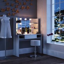 Bild für VICCO LED Schminktisch DAENERYS Weiß Frisiertisch Frisierkommode Spiegel Hocker