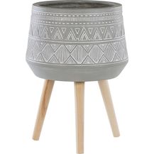 Bild für Blumentopf mit Beinen MALAKI Keramik 44 cm Hellgrau