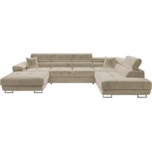 Bild für Ecksofa Torezio Bis mit Bettkasten, Schlaffunktion und Einstellbare Kopfstützen (Farbe: Manila 02, Seite: Rechts)