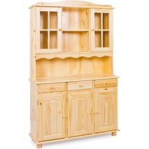 Bild für Buffet Vitrine TOSCANA Kiefer Massivholz Küchenbuffet natur lackiert