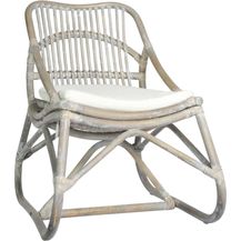 Bild für vidaXL Rattanstuhl Grau Leinen 325482