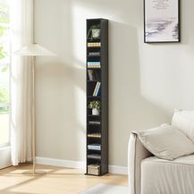 Bild für CD Regal Tynset 175x20x20 cm mit 12 Fächern Schwarz [en. casa]