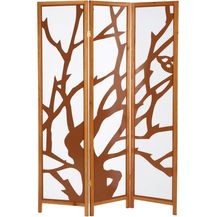 Bild für 3 fach Paravent Raumteiler Holz Trennwand spanische Wand Sichtschutz Braun