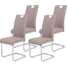 Bild für 4er-Set Schwingstuhl 'RUBY S' Cappuccino braun Kunstleder