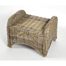 Bild für Kobolo Sitzwürfel CARDIFF Hocker Rattan grau mit Kissen H 38 cm (kubu-grey, Höhe 38cm)