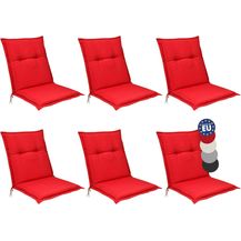 Bild für 6er Set Beautissu Niedriglehner Auflage Base NL Rot