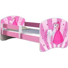 Bild für Kinderbett Jugendbett mit einer Schublade und Matratze Rausfallschutz Rosa 70x140 80x160 80x180 ACMA II (08 Princess, 70x140 cm)