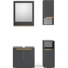 Bild für Vicco Badmöbelset Waschtisch Spiegel Midischrank Hängeschrank Fabio ANT Eiche