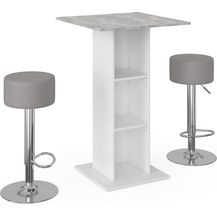 Bild für Bartisch-Set Rodeo Beton 70 x 70 cm mit 2 Barhockern Vicco