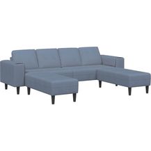 Bild für vidaXL Sofa mit Kissen Blau 250 x 188 x 76 cm Cordstoff 3335134