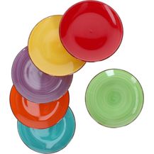 Bild für 6tlg Kuchentellerset Uni bunt Dessertteller Essteller Frühstück Servierplatte Tafel ofentauglich