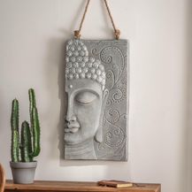 Bild für K&L Wall Art Wanddekoobjekt Buddha Wandskulptur Steinoptik asiatische Feng Shui Deko 3D Wandfigur (Buddha Wandbild)