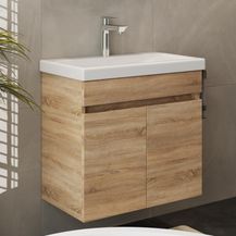 Bild für Waschtisch Badmöbel Set 64cm für Badezimmer WC (Sonoma Eiche)