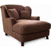 Bild für Cavadore XXL-Sessel Assado / Großer Polstersessel mit Holzfüßen und großer Sitzfläche / Inkl. 2 Zierkissen / 109 x 104 x 145 / Mikrofaser Braun