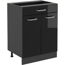 Bild für Küchenunterschrank R-Line Schwarz Hochglanz 60 cm mit Schublade