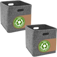 Bild für 2er Set Filz Aufbewahrungsbox 33x33x33cm Kompatibel mit IKEA Kallax Regal Grau
