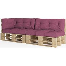 Bild für chilly pilley Palettenauflage Schaumflocken palettenkissen Palettenpolster Palettenmöbel Palettensofa Rückenlehne Sitzkissen Seitenkissen Set (5er Set Violett)