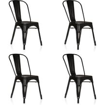 Bild für hjh OFFICE 645064 4er Set Bistro Stuhl VANTAGGIO Comfort Metallstuhl im Industry-Design