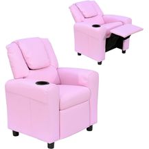 Bild für HOMCOM Sessel Kindersessel, Liegefunktion, Eingebauten Becherhalter, Rosa (Set, 1-St, Kindersofa für 3-6 Jahre alt)