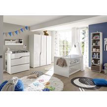 Bild für Babyzimmer Mara in Weiß und Eiche Trüffel 8 teilig mit Kleiderschrank