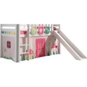 Vipack 'Pino' Halbhochbett taupe, inkl. Rutsche, Vorhang 'Spring' und Betttaschen