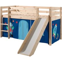 Bild für Spielbett Pino inkl. Rutsche mit Textilset Vorhang \"Astro\"