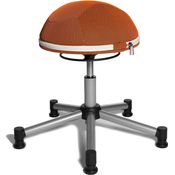 Topstar Sitness Half Ball, Fitness-Hocker, Arbeitshocker, Rollhocker, Dreidimensional bewegliche Sitzfläche, Stoffbezug, orange