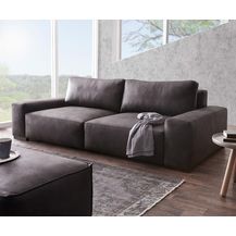 Bild für Bigsofa Lanzo XL Anthrazit 270x125 cm Vintage Optik mit Kissen Big-Sofa