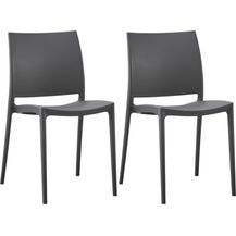 Bild für CLP 2er Set Gartenstühle Meton stapelbar wetterfest UV-beständig,dunkelgrau