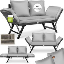 Bild für KESSER® Gartenbank Polyrattan Luna mit Liegefunktion Gartensofa 4-in-1 Verstellfunktion Gartencouch Wetterfest