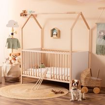 Bild für Alcube® Babybett 70x140 cm mit Matratze Berlin in Naturbelassen