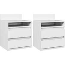 Bild für HOMCOM Nachttisch 2er-Set, mit 2 Schubladen, Ablage (Beistelltisch, 1-St, Nachtschrank)