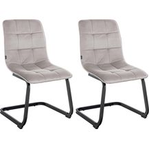 Bild für CLP 2er Set Esszimmerstuhl Vermont Samt,grau