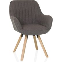 Bild für hjh LIVING Esszimmerstuhl drehbar Scandi Soft Polsterstuhl Armlehnstuhl mit Beinen aus Buche