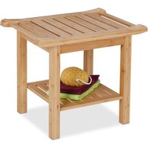 Bild für Bambus Badhocker mit Griffen und Ablage