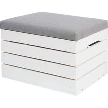 Bild für ISO TRADE Sitzbank Sitzhocker aus Holz mit Stauraum Polsterbank Sitztruhe Aufbewahrungsbox 40 x 50 x 35 cm belastbar bis 150 kg 3636