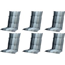 Bild für Madison Hochlehnerauflage 6er Set C 404 Gartenstuhl Auflagen Kissen Polster für Hochlehner grau, (Spar-Set, 6 St, 6 Auflagen)