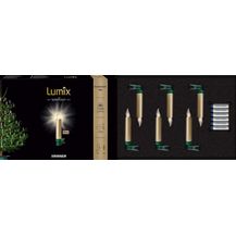 Bild für Krinner Lumix SuperLight Metallic 6er Erweiterungs-Set Kabellose Christbaumkerzen Gold