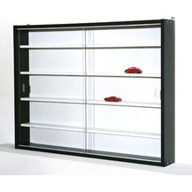 Bild für Inter Link Sammlervitrine Hängevitrine Wandregal Glasvitrine Wandvitrine Hängeregal Schaukasten MDF Schwarz und Weiss