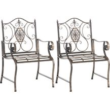 Bild für CLP 2er Set Gartenstühle Punjab mit Armlehnen,bronze