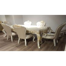 Bild für Casa Padrino Luxus Barock Esszimmer Set Grau / Weiß / Gold