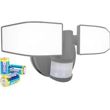 Bild für Northpoint LED Wandstrahler Bewegungsmelder 2 Fluter-Köpfe Schwenkbar Batterie 400L