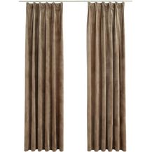 Bild für vidaXL Verdunkelungsvorhänge mit Haken 2 Stk. Samt Beige 140x245 cm 134510