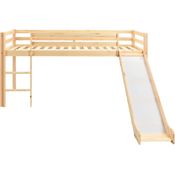 Kinderhochbett-Rahmen mit Rutsche & Leiter Kiefernholz 97x208 cm